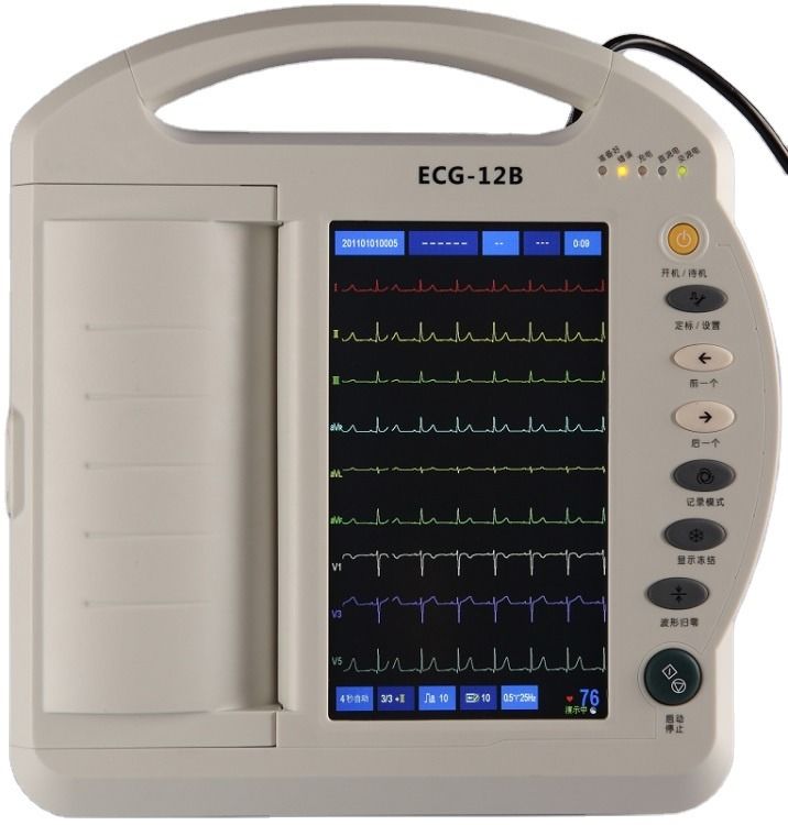 건강 관리 ECG 기계 디지털 12 채널 전기 심방조기 ECG 기계 휴대용 터치 스크린 ECG 기계